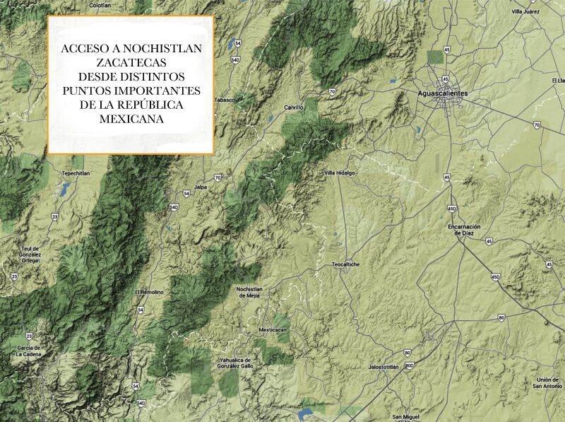 Mapa de Nochistlán Zacatecas México 16