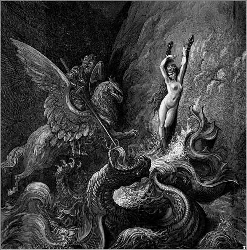 Gutavo Doré. Imagen para Orlando el furioso