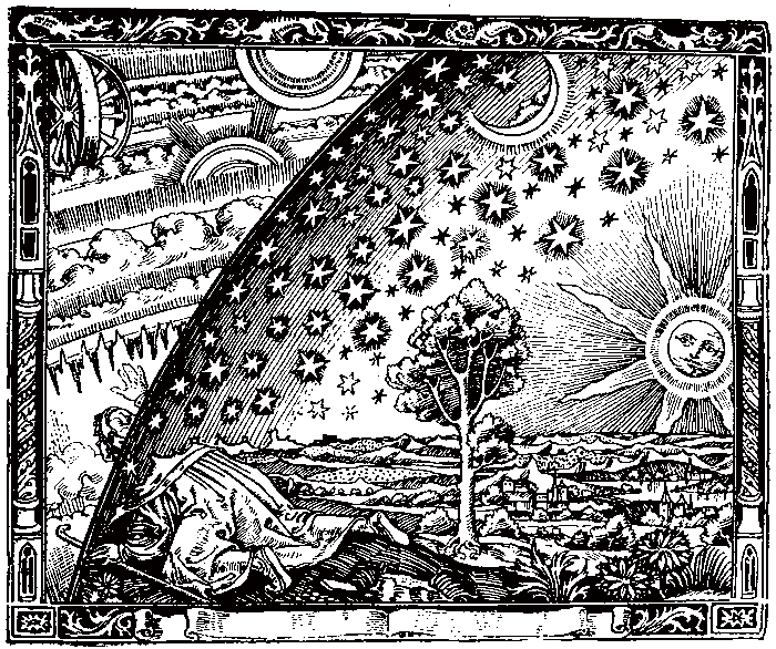 Grabado en madera de Camille Flammarion: L'Atmosphere (1888).
