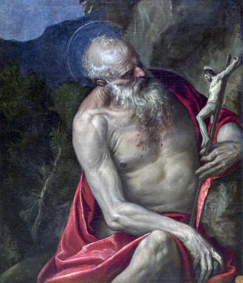 San Jerónimo meditando. Veronés, Paolo y Taller. 1585. San Jerónimo meditando. Veronés, Paolo y Taller. 1585.
