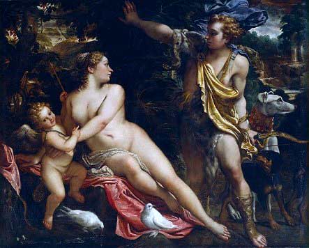 Venus y Adonis. Annibale Caracci. 1590.