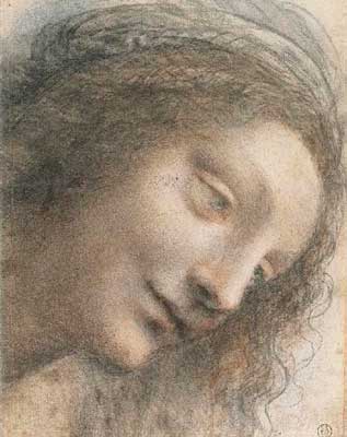 Leonardo Da Vinci. Cabeza de la Virgen. (1470)