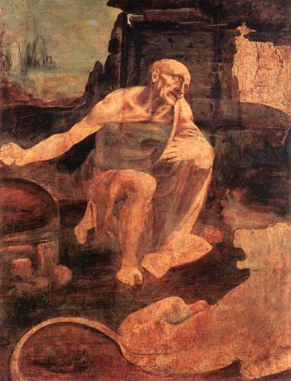 Dibujo: San Jerónimo Penitente Leonardo da Vinci. 