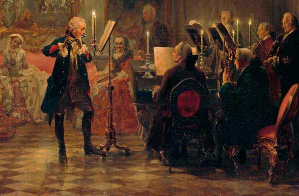 Concierto de Flauta con Federico el Grande en Sanssouci, de Adolph Menzel (1815–1905).