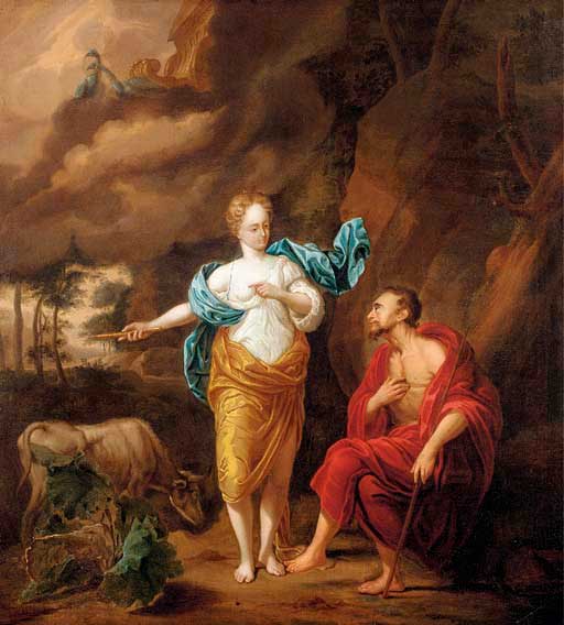 Júpiter, Juno e Io. Arnold Houbraken (1660-1719)