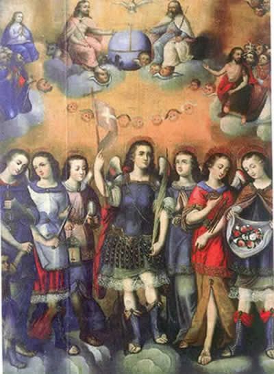 Los siete ángeles. Francisco Foppens. 1707 