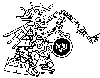 Quetzalcóatl con la estrella de la mañana como escudo Quetzalcóatl con la estrella de la mañana como escudo