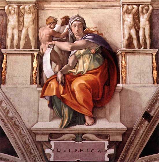 La Sibila de Delfos. Miguel Ángel. 1509. 