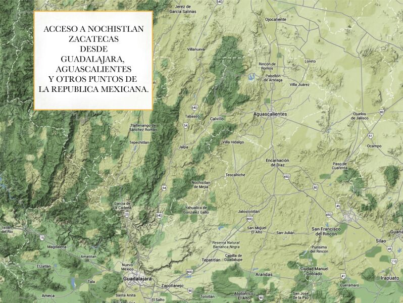 Mapa de Nochistlán Zacatecas México 12