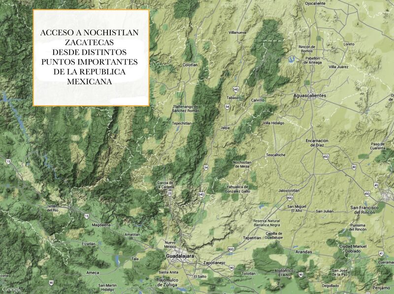 Mapa de Nochistlán Zacatecas México 20