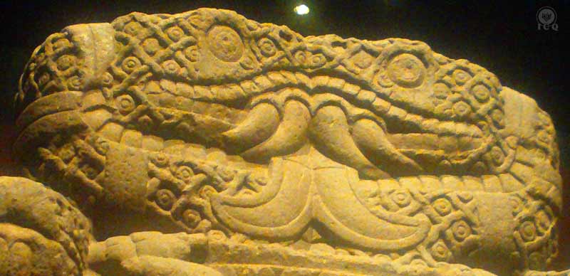 La de falda de serpientes. Coatlicue. Cabeza