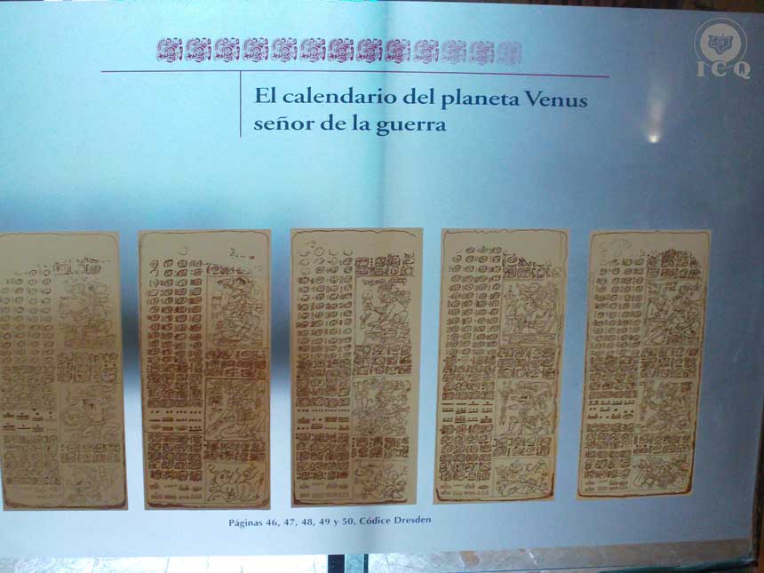 Calendario de Venus. Códice Dresde. Páginas: 46, 47, 48, 49 y 50. Museo de Toniná Chiapas México. Calendario de Venus. Códice Dresde. Páginas: 46, 47, 48, 49 y 50. Museo de Toniná Chiapas México.