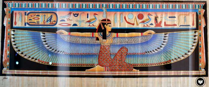 Cuadro de la diosa Maat (diosa de la verdad y justicia. (Real). Cuadro de la diosa Maat (diosa de la verdad y justicia. (Real).