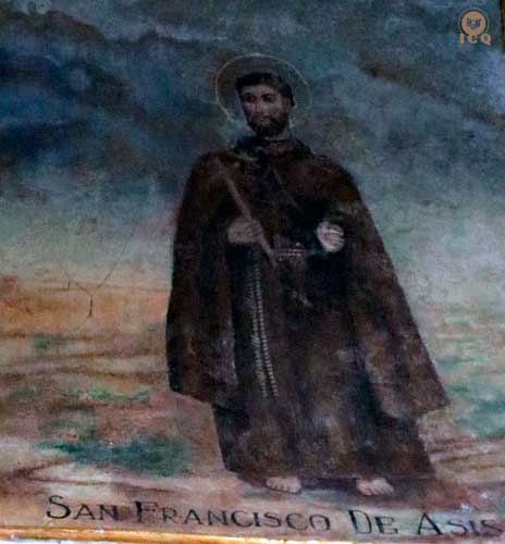 Pintura de San Francisco de Asís. (Ex Convento de San Andrés Calpan).