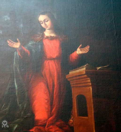 Todas las vírgenes del cristianismo son el símbolo de la Madre Divina interior. (Pintura dentro de la Catedral de Puebla, México).