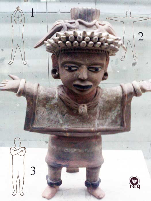 Formando la estrella de cinco puntas con el cuerpo. Museo de Antropología de Xalapa, México. Formando la estrella de cinco puntas con el cuerpo. Museo de Antropología de Xalapa, México.