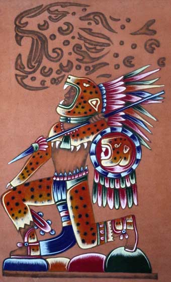 Es la guerra contra nuestros defectos lo que da fuerza al Pentagrama. Guerrero Jaguar. Elaborador por artesano de Cascadas de Agua azul, Chiapas, México. Es la guerra contra nuestros defectos lo que da fuerza al Pentagrama. Guerrero Jaguar. Elaborador por artesano de Cascadas de Agua azul, Chiapas, México.