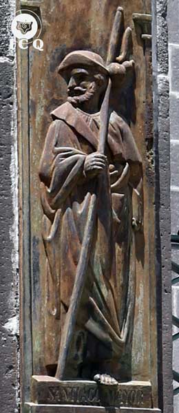 Santiago el Mayor con su báculo. Catedral de Puebla, México. Santiago el Mayor con su báculo. Catedral de Puebla, México.