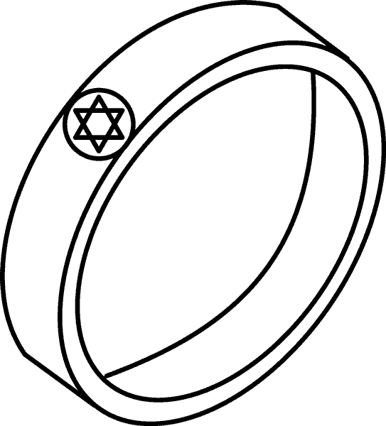 Anillo con el sello de Salomón. Anillo con el sello de Salomón.