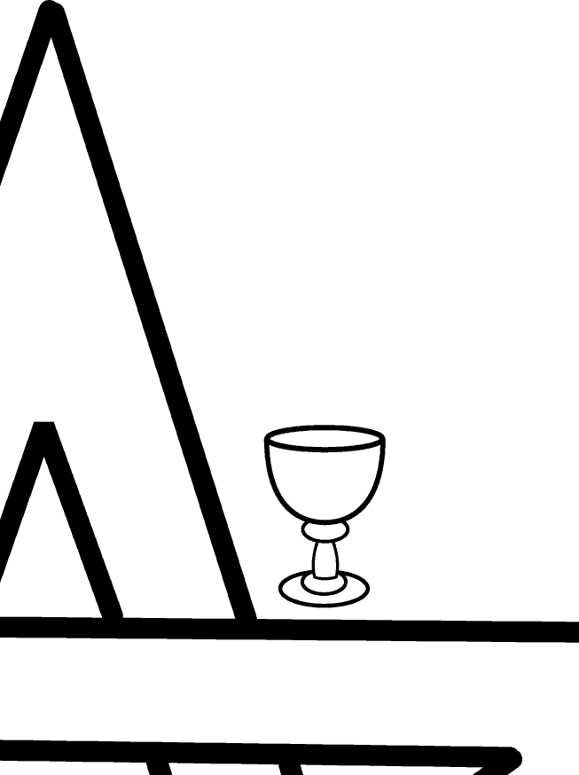 El cáliz santo al lado iquierdo del Pentagrama, junto a la luna. El cáliz santo al lado iquierdo del Pentagrama, junto a la luna.