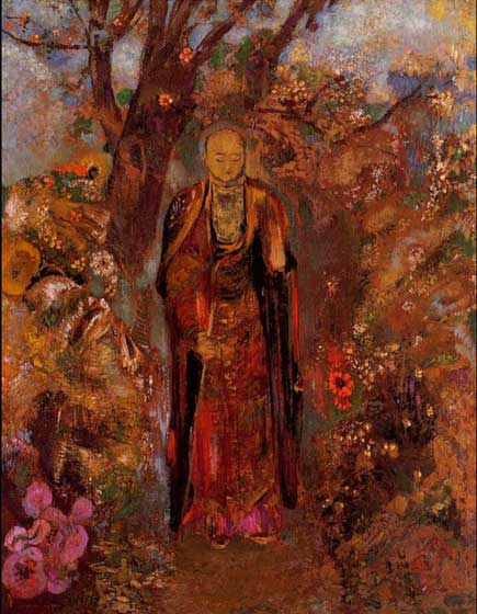 Buddha Walking among the Flowers. Odilon Redon. 1905