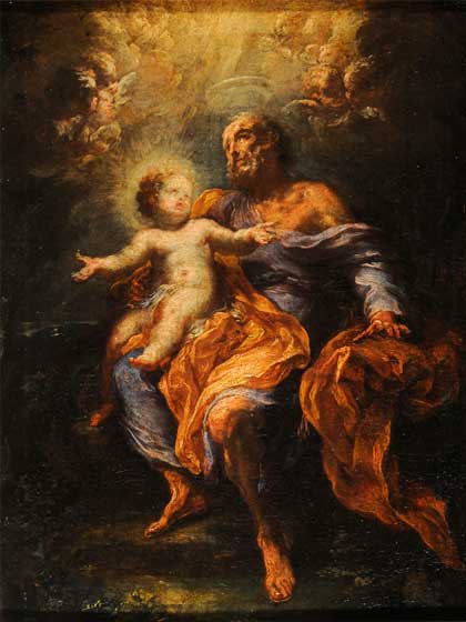 San José con el niño Jesús. Anónimo. Siglo XVIII