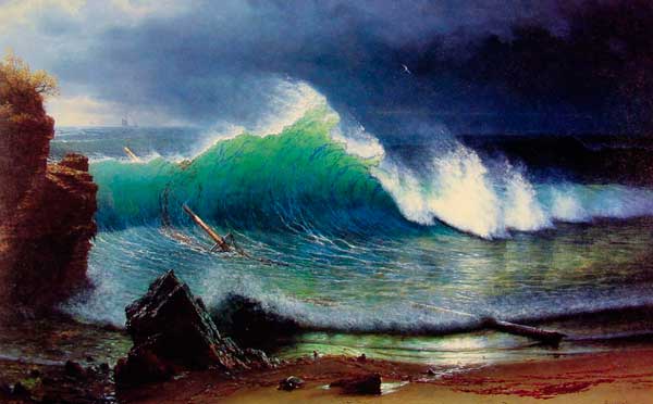 The Shore of the Turquoise Sea. Albert Bierstadt. 1878