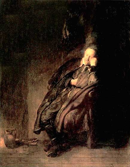 Old Man Sleeping. Rembrant. 1629