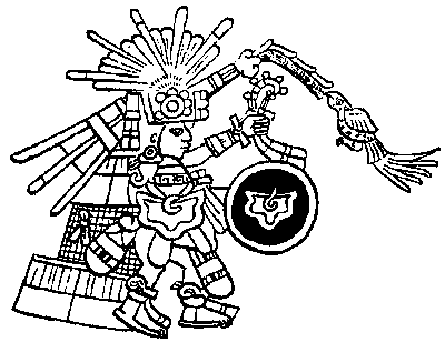 Quetzalcóatl con Venus como escudo