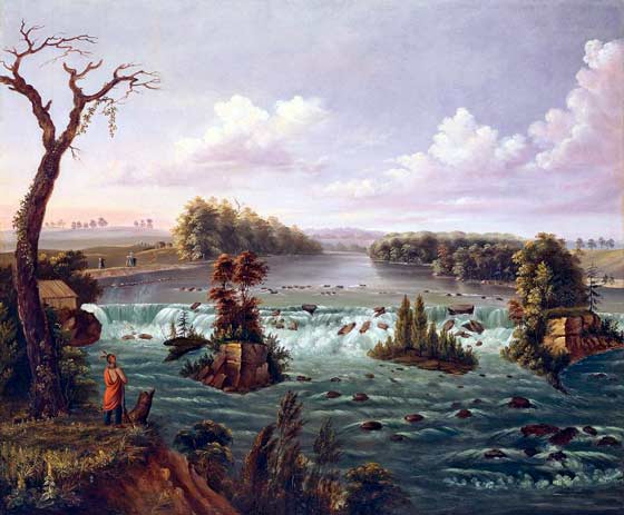 Las cataratas de San Antonio, Alto Misisipi. Henry Lewis. 1847