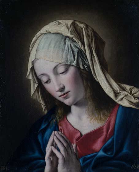 La Virgen en meditación. Sassoferrato. S XVII.