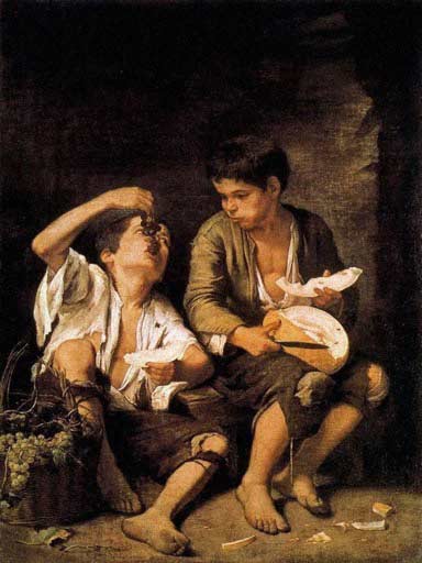 NIÑOS COMIENDO, BARTOLOMÉ ESTEBAN MURILLO, 1630. NIÑOS COMIENDO, BARTOLOMÉ ESTEBAN MURILLO, 1630.