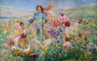 EL CABALLERO DE LAS FLORES, GEORGES ROCHEGROSSE 1894 EL CABALLERO DE LAS FLORES, GEORGES ROCHEGROSSE 1894