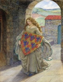 LANCELOT Y ELAINE, ELEANOR FORTESCUE-BRICKDALE, 1915. LANCELOT Y ELAINE, ELEANOR FORTESCUE-BRICKDALE, 1915.