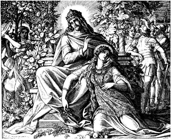 El cantar de los cantares, Julius Schorv Von Carlsfels, 1860 ilustración. El cantar de los cantares, Julius Schorv Von Carlsfels, 1860 ilustración.