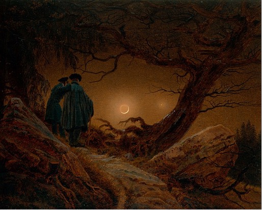 DOS HOMBRES OBSERVANDO LA LUNA, CASPAR DAVID FRIEDRICH, 1824 DOS HOMBRES OBSERVANDO LA LUNA, CASPAR DAVID FRIEDRICH, 1824