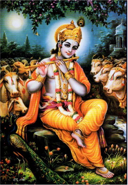 Imagen del Señor Krsna de uso común y de autor anónimo. Imagen del Señor Krsna de uso común y de autor anónimo.