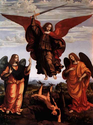 Los 3 arcángeles. Marco d’ Oggiono. Siglo XVI