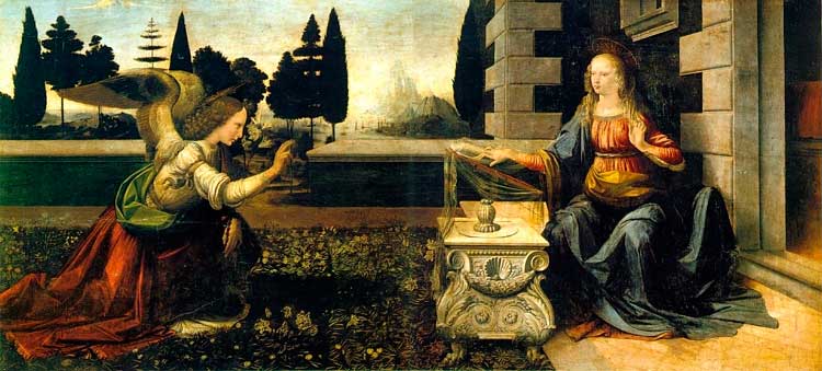 San Gabriel y la Virgen María. Leonardo Da Vinci. 1478- 1482.