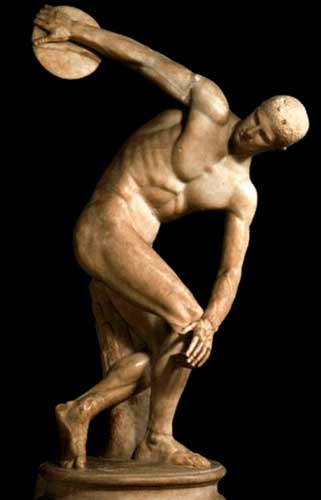 Imagen: Escultura: El Discóbolo. Mirón de Eleutera. 450 a.C