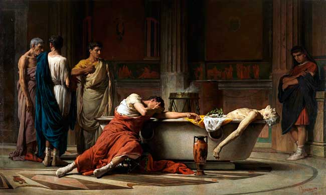 La muerte de Seneca. Autor: Manuel Domínguez Sánchez. Año: 1871 La muerte de Seneca. Autor: Manuel Domínguez Sánchez. Año: 1871