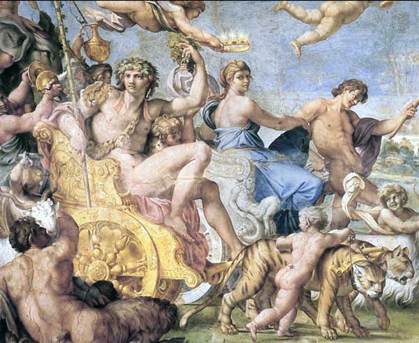 Annibal Carrache, Triomphe de Bacchus et d'Ariane, 1597-1602, Rome, Palais Farnèse, Galerie Farnèse Annibal Carrache, Triomphe de Bacchus et d'Ariane, 1597-1602, Rome, Palais Farnèse, Galerie Farnèse
