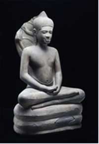 Buda protegido por nâga, Camboya, (siglo XI), gres, museo Guimet. Buda protegido por nâga, Camboya, (siglo XI), gres, museo Guimet.