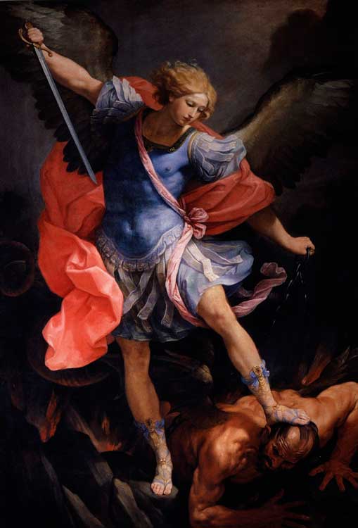 San Miguel Arcángel vence a Lucifer. Guido Reni, (1635). San Miguel Arcángel vence a Lucifer. Guido Reni, (1635).