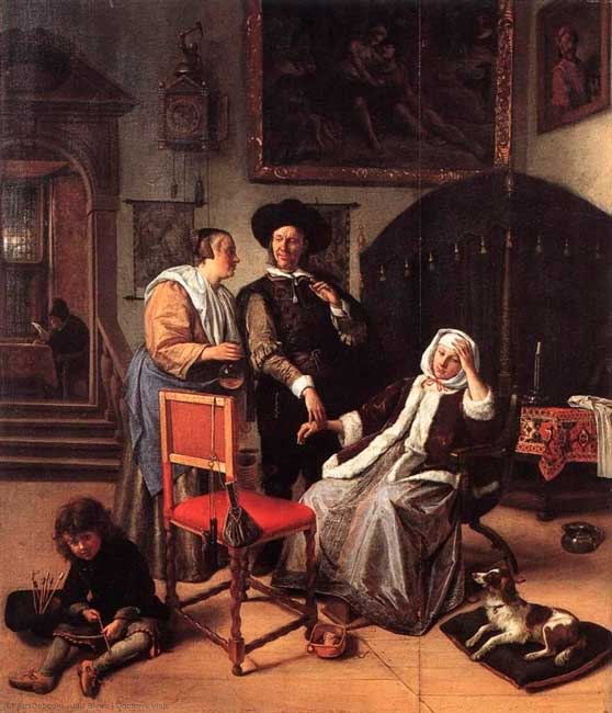 Jan Havicksz Steen año:(1658-1662). Nombre: La Visita del Médico. Jan Havicksz Steen año:(1658-1662). Nombre: La Visita del Médico.