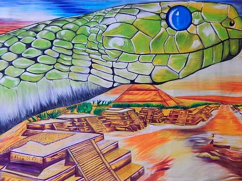 Teotihuacán. Pintura elaborada para el congreso, por Fidelia Castro. 