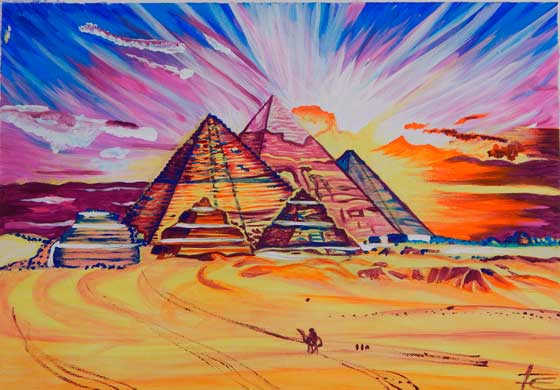 Imagen: Las Pirámides de Egipto. Autora Fidelia Castro Año 2019.