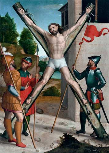 Imagen 2: Crucifixión de san Andrés, por Juan Correa de Vivar, 1540-1545. Crucifixión de san Andrés, por Juan Correa de Vivar, 1540-1545.