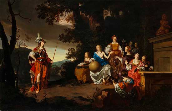 Imagen 1: Minerva y las 9 Musas, 1662, Arie de Vois. Imagen 1: Minerva y las 9 Musas, 1662, Arie de Vois.