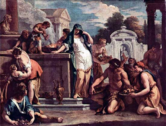 Imagen: Vesta, el arte de mantener el fuego del hogar. Sebastiano Ricci. 1723.